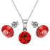 Sudraba komplekts "Klasika (Light Siam)" ar Swarovski™ kristāliem